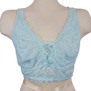 ADORE ME Alessa Lace Ice Blue Bralette size 1X